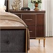 Bowery Hill 2 Drawer Nightstand in Cherry with Gold Metal Trim