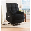 Bowery Hill Power Lift Recliner with Massage in Black Velvet