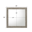Bowery Hill Square Mirror with Wooden Frame in Light Gray Finish