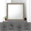 Bowery Hill Square Mirror with Wooden Frame in Light Gray Finish