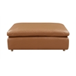 Bowery Hill Ottoman in Brown Genuine Leather with Wooden Inner Frame