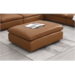 Bowery Hill Ottoman in Brown Genuine Leather with Wooden Inner Frame