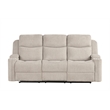 Bowery Hill Motion Sofa in Light Gray Chenille with Storage Armrests