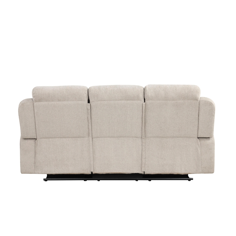 Bowery Hill Motion Sofa in Light Gray Chenille with Storage Armrests