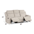 Bowery Hill Motion Sofa in Light Gray Chenille with Storage Armrests