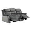Bowery Hill Motion Sofa with Pillow Top Armrests Wood Gray Velvet