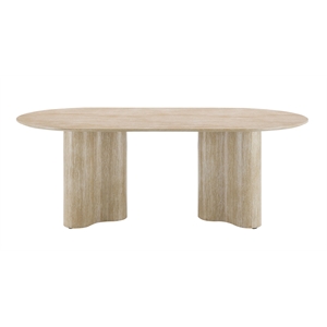 Bowery Hill Dining Table with Double Pedestal in Travertine Pattern