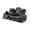 Bowery Hill Power Motion Sofa with Quilted Microfiber in Dark Gray
