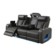 Bowery Hill Power Motion Sofa with Quilted Microfiber in Dark Gray
