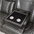Bowery Hill Power Motion Sofa with Quilted Microfiber in Dark Gray