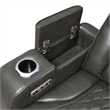 Bowery Hill Power Motion Sofa with Quilted Microfiber in Dark Gray