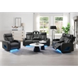 Bowery Hill Power Motion Loveseat with Quilted Microfiber in Dark Gray