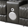 Bowery Hill Power Motion Loveseat with Quilted Microfiber in Dark Gray