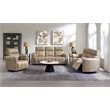 Bowery Hill Motion Glider Recliner with Swivel in Beige Microfiber
