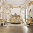 Bowery Hill Mirror with Hollow-Carved Floral and Scroll Design in Gold