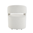 Bowery Hill Swivel Dining Arm Chair with Casters in Cream Linen
