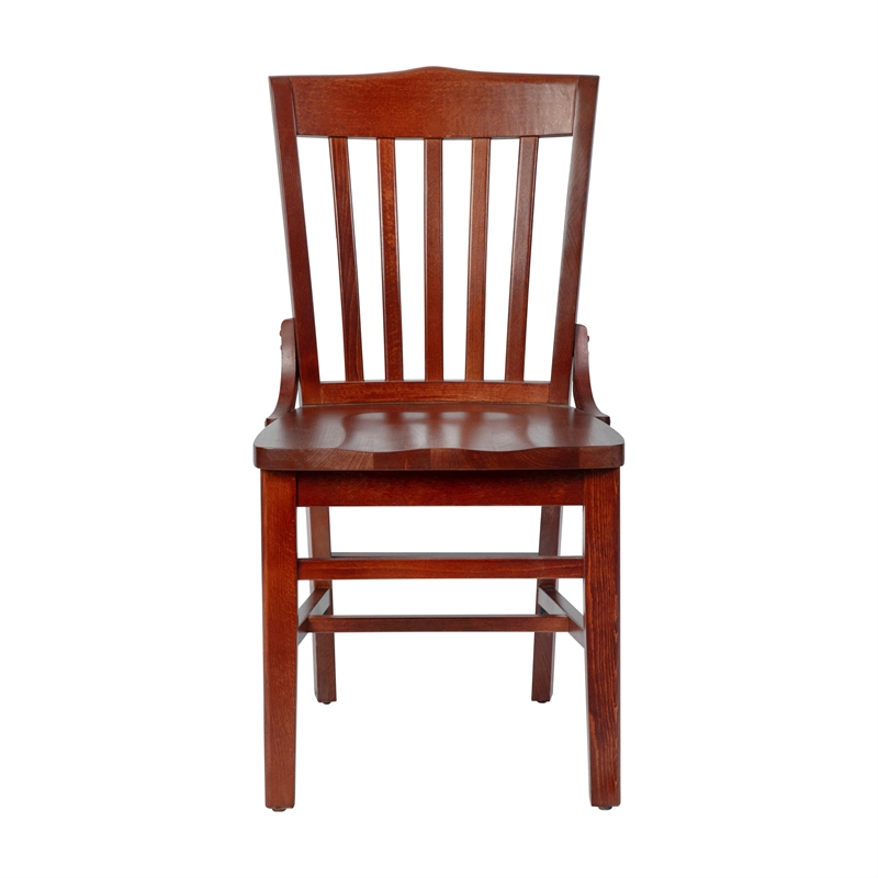 Bowery Hill Wood Restaurant Dining Chair in Mahogany Finish