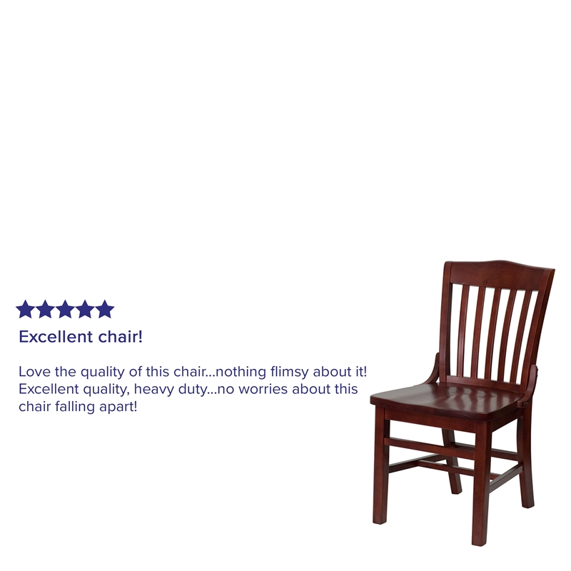 Bowery Hill Wood Restaurant Dining Chair in Mahogany Finish