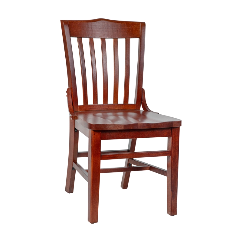 Bowery Hill Wood Restaurant Dining Chair in Mahogany Finish