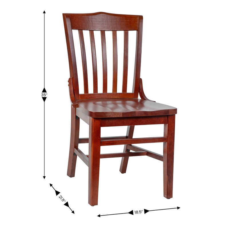 Bowery Hill Wood Restaurant Dining Chair in Mahogany Finish
