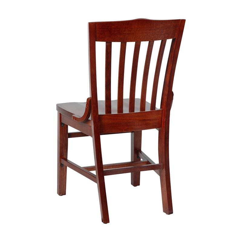 Bowery Hill Wood Restaurant Dining Chair in Mahogany Finish