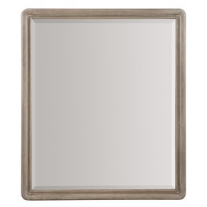Bowery Hill Beveled Bedroom Mirror in Antique White and Greige