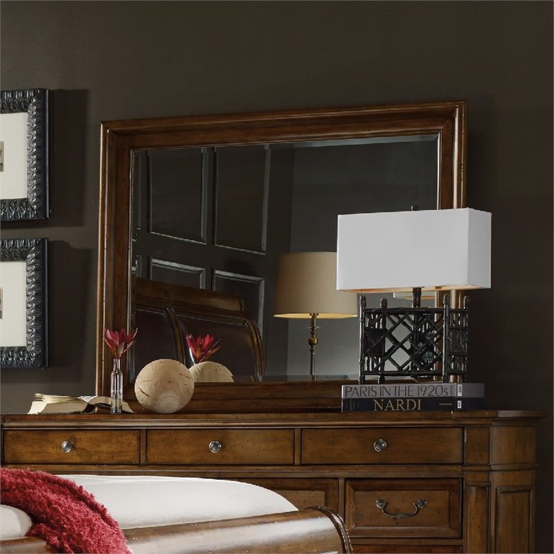 Bowery Hill Landscape Bedroom Mirror in Warm Chestnut Finish