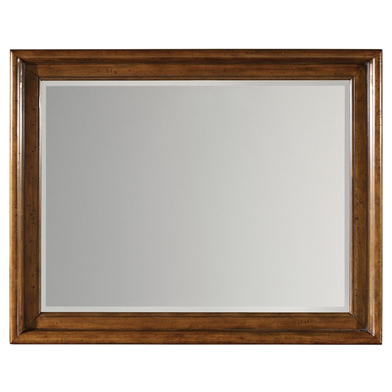 Bowery Hill Landscape Bedroom Mirror in Warm Chestnut Finish