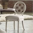 Bowery Hill Upholstered Dining Side Chair in Distressed White