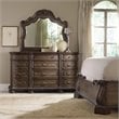 Bowery Hill 12-Drawer Triple Dresser in Rustic Walnut Wood Finish