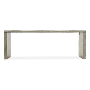 Bowery Hill 84in Home Office Desk in Soft Smoked Gray Oak Finish