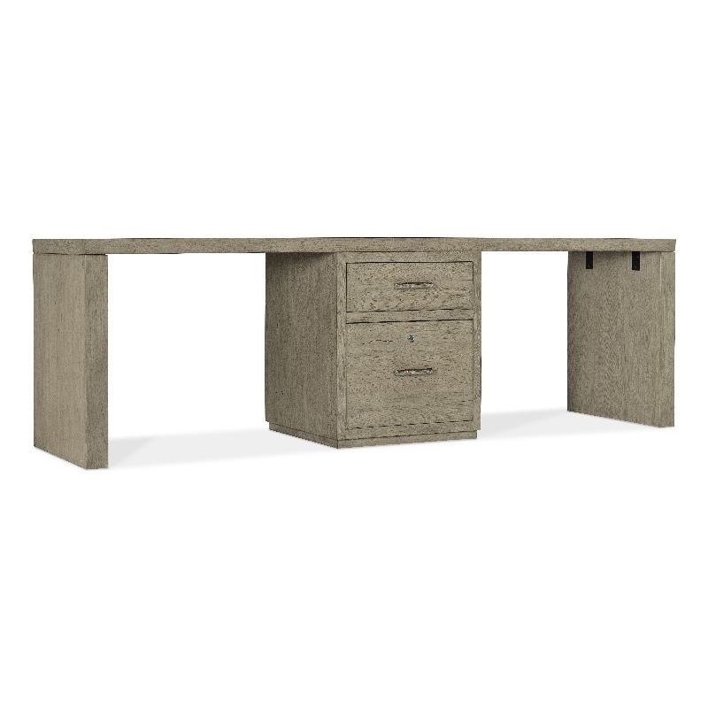 Bowery Hill 96in Home Office Desk with One Centered File Drawer