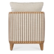 Bowery Hill Stationary Accent Chair in Beige Linen with Oak Frame