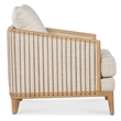 Bowery Hill Stationary Accent Chair in Beige Linen with Oak Frame