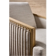 Bowery Hill Stationary Accent Chair in Beige Linen with Oak Frame