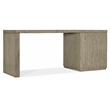 Bowery Hill 72in Home Office Desk with One File Drawer in Smoked Gray