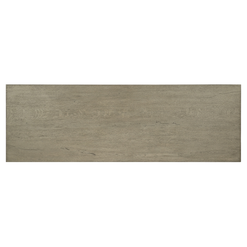 Bowery Hill 72in Home Office Desk with One File Drawer in Smoked Gray