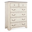 Bowery Hill 6-Drawer Two-Tone Chest in White Distressed Wood
