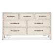 Bowery Hill 7-Drawer Dresser in White Distressed Wood Finish