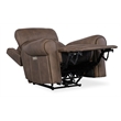 Bowery Hill Power Leather Recliner with Power Headrest in Brown