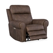 Bowery Hill Power Leather Recliner with Power Headrest in Brown