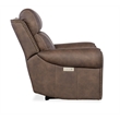 Bowery Hill Power Leather Recliner with Power Headrest in Brown