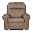 Bowery Hill Power Leather Recliner with Power Headrest in Brown