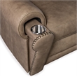 Bowery Hill Power Leather Recliner with Power Headrest in Brown
