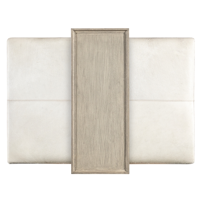 Bowery Hill Bridged Hair-on-Hide Leather Cocktail Table in White