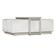 Bowery Hill Bridged Hair-on-Hide Leather Cocktail Table in White