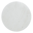 Bowery Hill Round White Marble Top Accent Table in Earthy Brown