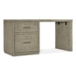 Bowery Hill 60in Home Office Desk with One File Drawer in Smoked Gray