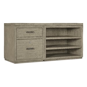 Bowery Hill 60in Home Office Credenza with File and Open Cabinet