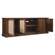 Bowery Hill Entertainment Console with Cane Doors in Dark Natural Wood